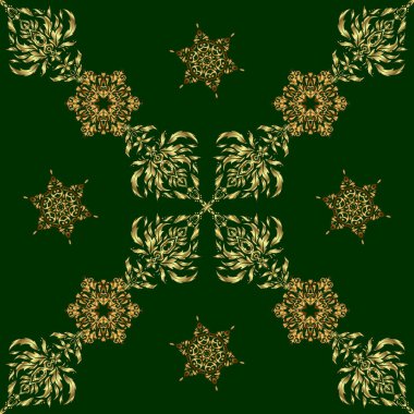 Yeşil arka plan. Altın pürüzsüz desen. Altın elementli lüks yeşil arka plan. Parıldayan arkaplan.