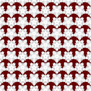 Oriental kırmızı, siyah ve beyaz pürüzsüz desenli arabesk ve soyut elementlerle. Geleneksel klasik süs.