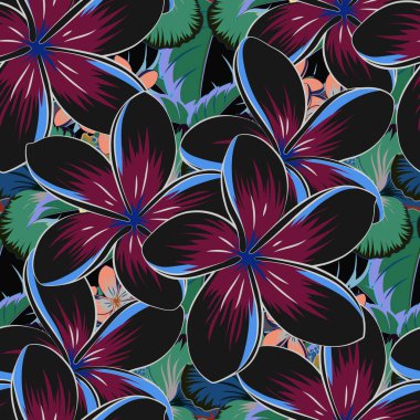 Renksiz çiçek vektör deseni 