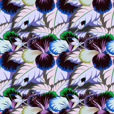 Renksiz çiçek vektör deseni 