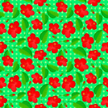 Yeşil arka planda amber çiçekleri olan dikişsiz suluboya deseni. Enfes bir çiçek deseni. Eski tarz moda baskı. Dekorasyon ve tasarım için güzel vektör deseni.