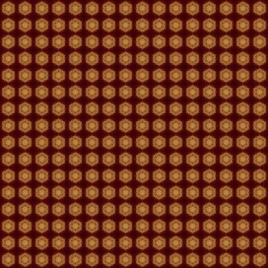 El boyaması mandala, kırmızı arka planda altın, Hint tavus kuşu, Hint deseni, altın mandala, mandala tavus kuşu.