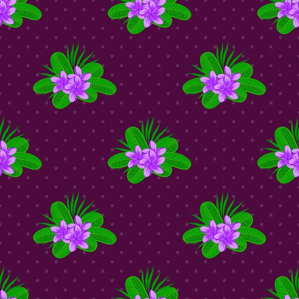 Vektorillustration Nahtloses Blumenmuster Grünen Violetten Und Lila Farben Mit Kunterbunten — Stockvektor