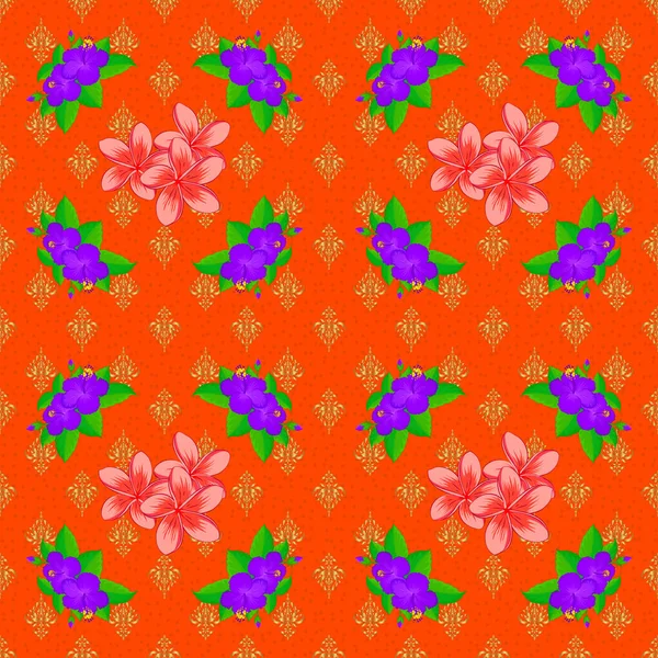 Impresión Flores Plumeria Vectorial Ilustración Vectores Modelo Floral Sin Costuras — Vector de stock