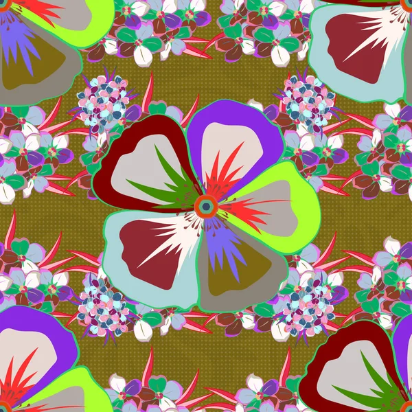 Літній Дизайн Листя Натурального Різнокольорового Візерунка Векторна Концепція Квітки Безшовний — стоковий вектор