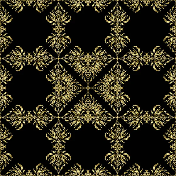 Vector Oude Marokkaanse Arabische Turkse Ornamenten Naadloze Gouden Vintage Patroon — Stockvector