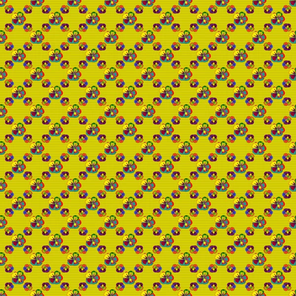 Nahtloses Muster Mit Dekorativen Sommerblumen Grünen Gelben Und Braunen Farben — Stockvektor