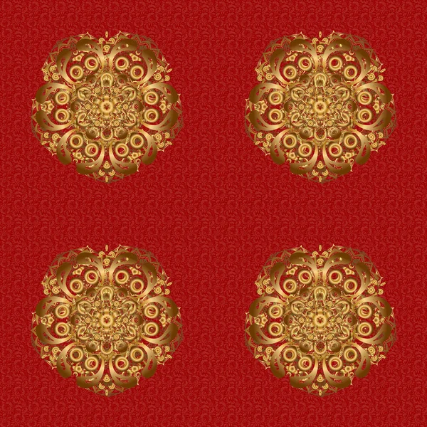 Traditioneller Indischer Stil Ornamentale Elemente Für Henna Tätowierungen Goldene Aufkleber — Stockvektor