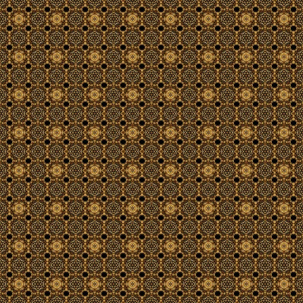 Texture Dorée Sur Fond Noir Motif Sans Couture Avec Ornement — Image vectorielle