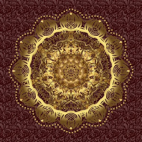 Modèle Bon Cadeau Vectoriel Avec Ornement Mandala Couleur Sur Fond — Image vectorielle