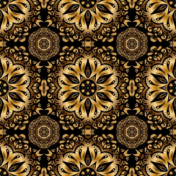 Vektor Goldene Nahtlose Muster Abstrakter Goldener Hintergrund Schwarz Und Goldenen — Stockvektor
