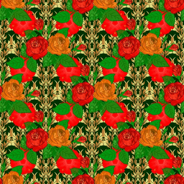 Illustration Motif Vectoriel Floral Sans Couture — Image vectorielle