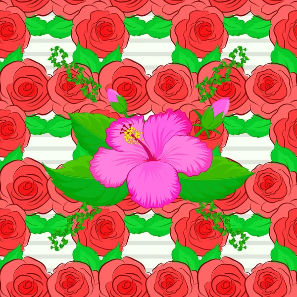 Patrón Vectores Florales Sin Costura Color — Vector de stock