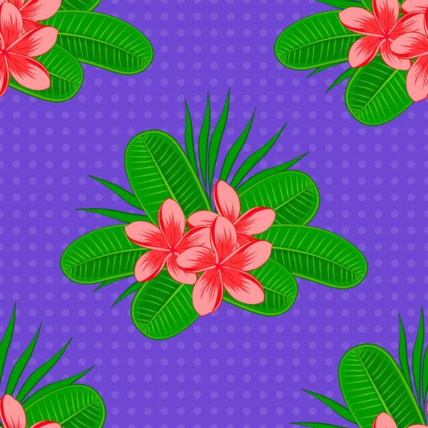 ベクトルインドの花の花のパターン グリーティングカードの背景 繊維に使用できます 民族タオル ヘナスタイル ピンク 紫の色でシームレスな装飾プリント — ストックベクタ