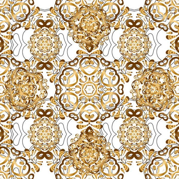 包装紙 布や繊維のための近代的な幾何学的なシームレスパターン あなたのデザインや背景のためのベクトルと黄金のパターン ヴィンテージオーナメント — ストックベクタ