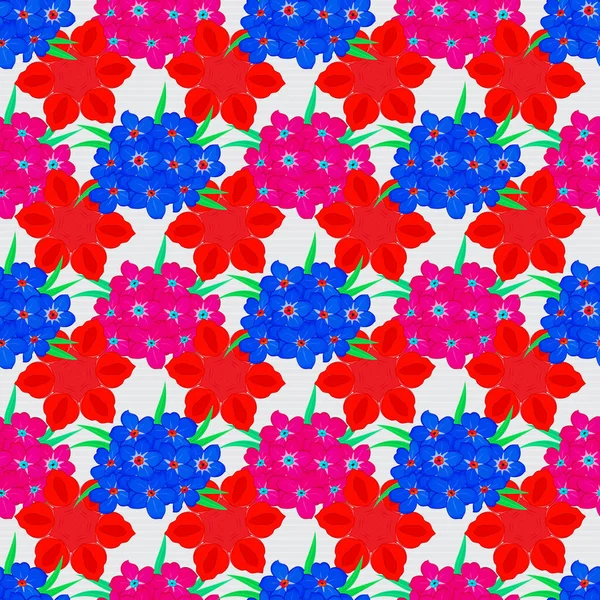 Hermosas Flores Primarias Color Agua Brillante Pintura Inspirada Impresión Floral — Vector de stock