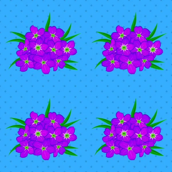 Motif Ininterrompu Avec Fleurs Plumier Été Décoratives Bleu Violet Magenta — Image vectorielle