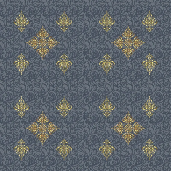 灰色背景上的金色风格的恒星 栅格抽象无缝图案与黄金几何元素 2018年新年假期装饰 范成了圣诞金块 — 图库矢量图片