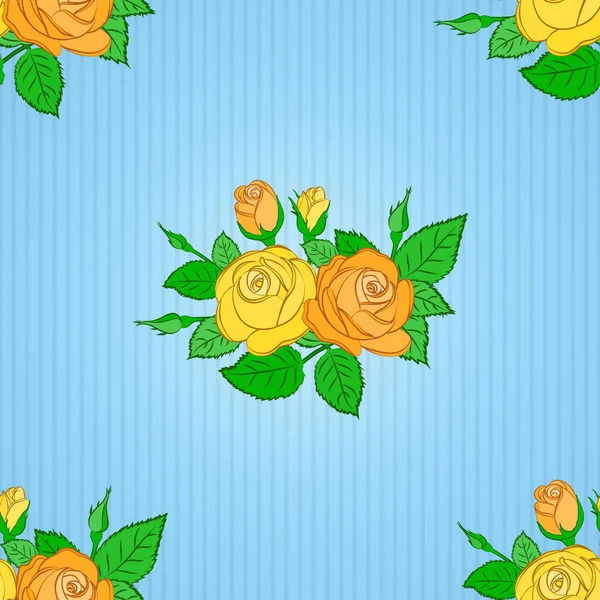 Helle Malerei Inspirierte Rosenblütendruck Vektornahtloser Hintergrund Schöne Aquarellrosenblüten Und Grüne — Stockvektor
