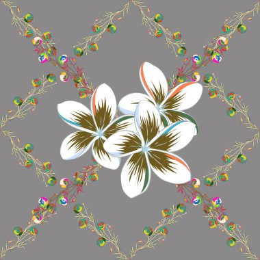 Renksiz çiçek vektör deseni 
