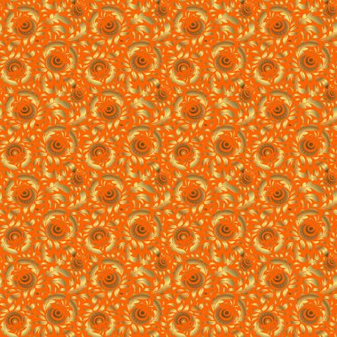 Kusursuz üçgen pullu, lüks altın desenli. Yaratıcılığınız için altın elementlerle turuncu arkaplan.