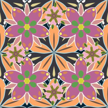 Renksiz çiçek vektör deseni 