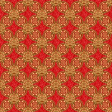 Kusursuz soyut arka plan ve altın tekrarlayan elementler. Kırmızı ve altın desenli. Zarif raster klasik altın pürüzsüz desen.
