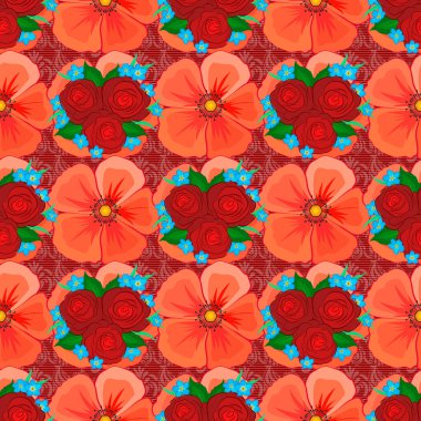 Renksiz çiçek vektör deseni 