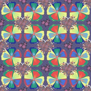 Renksiz çiçek vektör deseni 