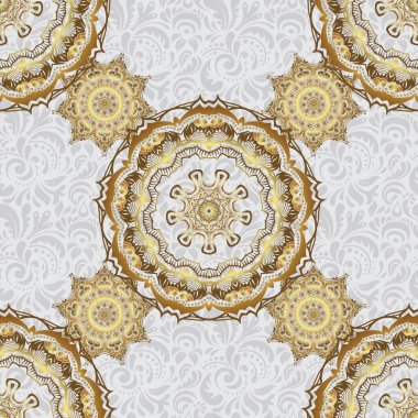 Puantiye, konfeti. Vektör çizimi. Parlak fon. Altın folyo dokusu. Gri ve altın pürüzsüz desen. Soyut geometrik modern arkaplan. Art deco biçimi.