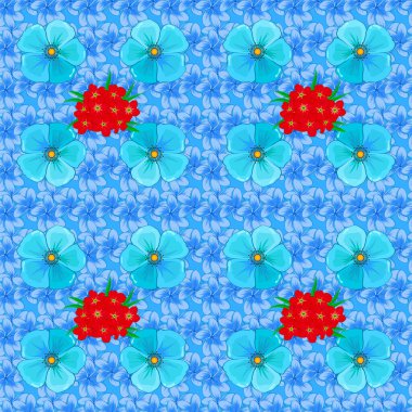 Kusursuz çiçek vektör deseni çizimi