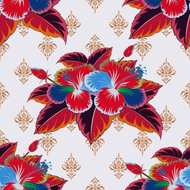 Renksiz çiçek vektör deseni 