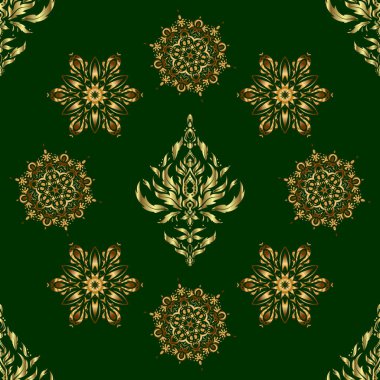 Parmak izi ya da dijital için kusursuz altın desen. Soyut vektör dinamiği dalgalı yüzey, hareket yanılsaması, yeşil arkaplan eğriliği.