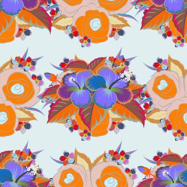 Renksiz çiçek vektör deseni 