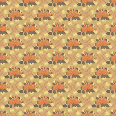 Renksiz çiçek vektör deseni çizimi