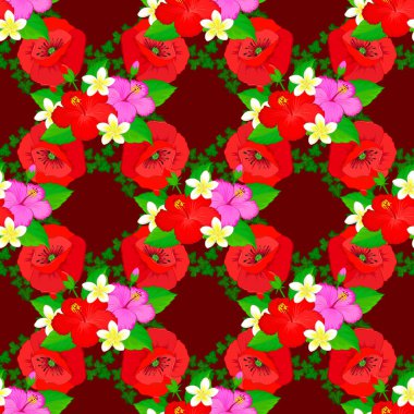 Renksiz çiçek vektör deseni çizimi