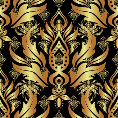 Düğün davetiyeleri, kartvizit, sertifika, logo şablonu için süs çiçekleri. Vektör dairesi altın ızgara ve siyah arka plandaki elementler. Süs tasarım şablonu.