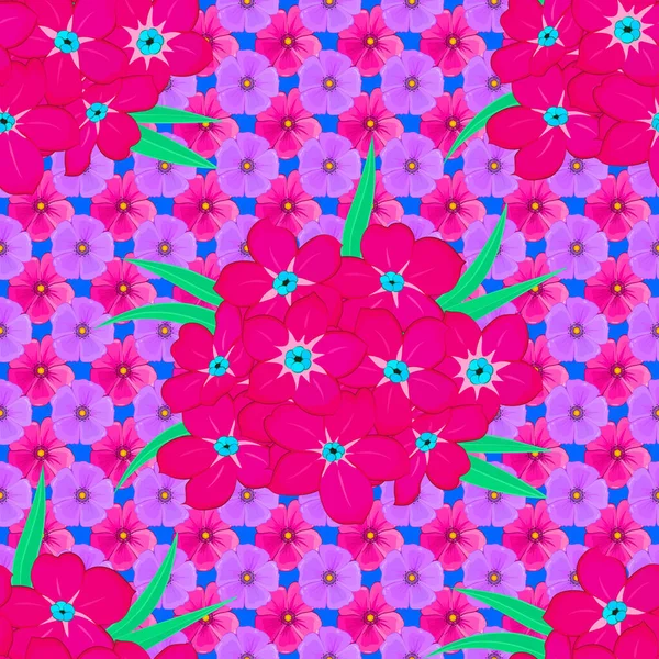 Fundo Floral Vetorial Bonito Cosmos Flores Padrão Sem Costura Fundo — Vetor de Stock