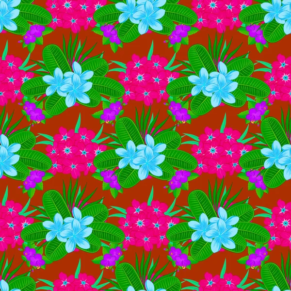 Безшовна Текстура Квіткового Орнаменту Зеленому Помаранчевому Пурпуровому Кольорах Оптична Ілюзія — стоковий вектор