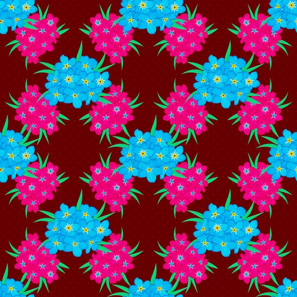 Vektorová Ilustrace Etnické Květinové Bezešvé Vzor Červeném Pozadí Dekorativními Květy — Stockový vektor