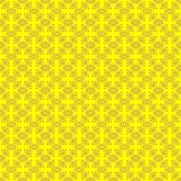 Ročník Barokní Květinové Bezešvé Vzor Zlatě Žluté Zdobená Rastrová Dekorace — Stockový vektor