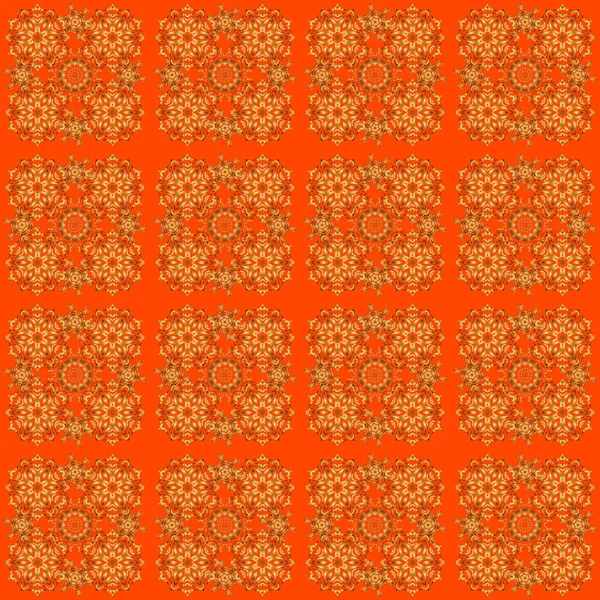 Étoiles Motif Sans Couture Orangé Arrière Plan Rétro Design Abstrait — Image vectorielle