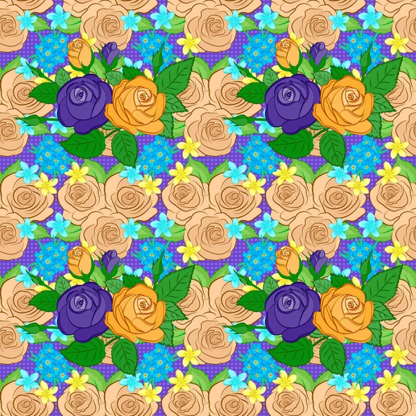 Χρώμα Απρόσκοπτη Απεικόνιση Μοτίβο Floral — Διανυσματικό Αρχείο