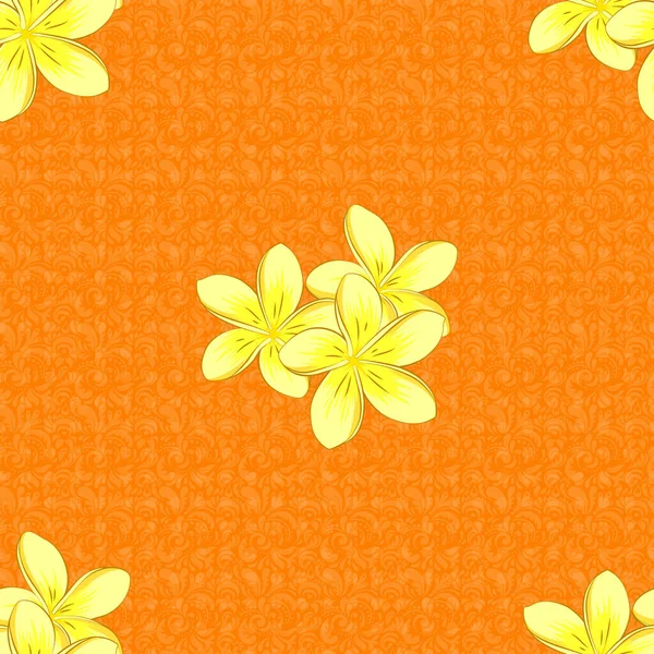 Trendy Print Orange Background Beautiful Pattern Decoration Design Exquisite Pattern — Stock Vector