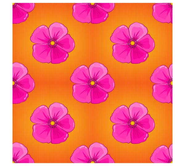 Impresión Suave Flores Cosmos Color Agua Patrón Perfecto Colores Naranja — Vector de stock