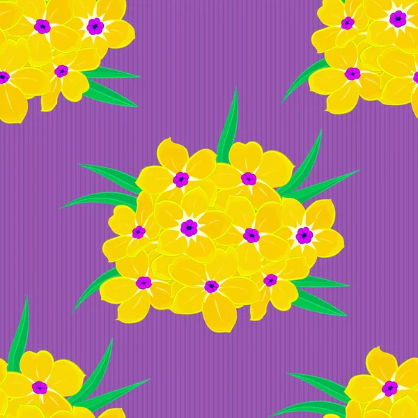 Impressão Flores Primrose Vetorial Bonito Ilustração Eleitor Padrão Floral Vintage — Vetor de Stock