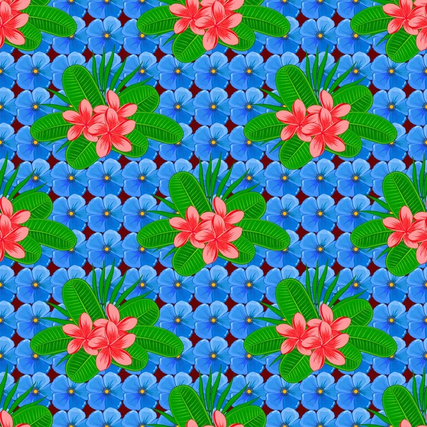 Schöne Aquarell Plumeria Blumen Helle Malerei Inspiriert Floralen Druck Vektornahtloses — Stockvektor