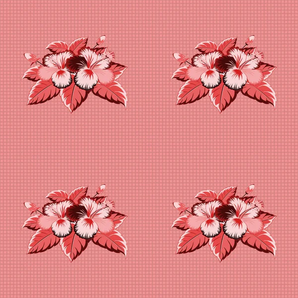 エキゾチックベクトルシームレスパターン花のデザイン 水彩の花のシームレスなパターン ベッドリネン ジャケット パッケージデザイン 生地やファッションのコンセプトのためのテキスタイルプリント 赤とピンクのハイビスカスのパターン — ストックベクタ