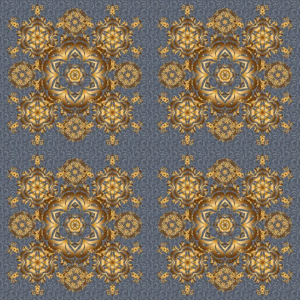 灰色の背景に金のグラデーションの六角形の形を持つ幾何学的な繰り返しシームレスなパターン — ストックベクタ