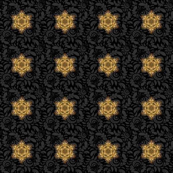 Gold Funkelt Muster Brillanter Ornamenthintergrund Für Designs Goldenes Mandala Leuchtende — Stockvektor